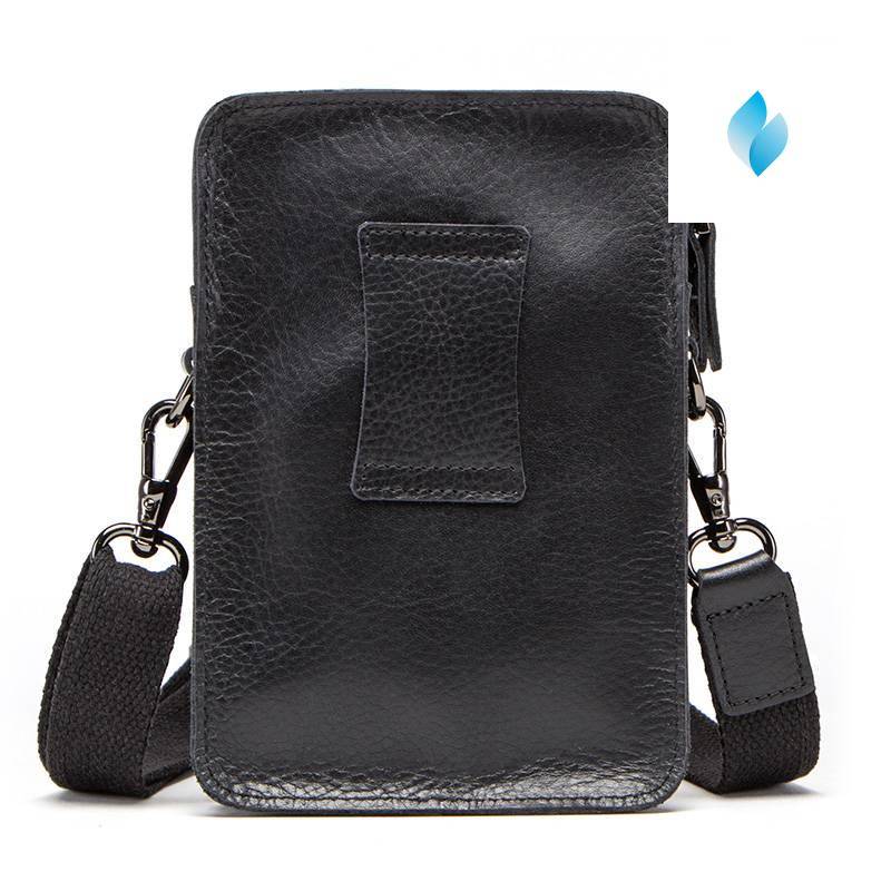 Genuine leather waist bag for men cell phone bags pouch with card ...