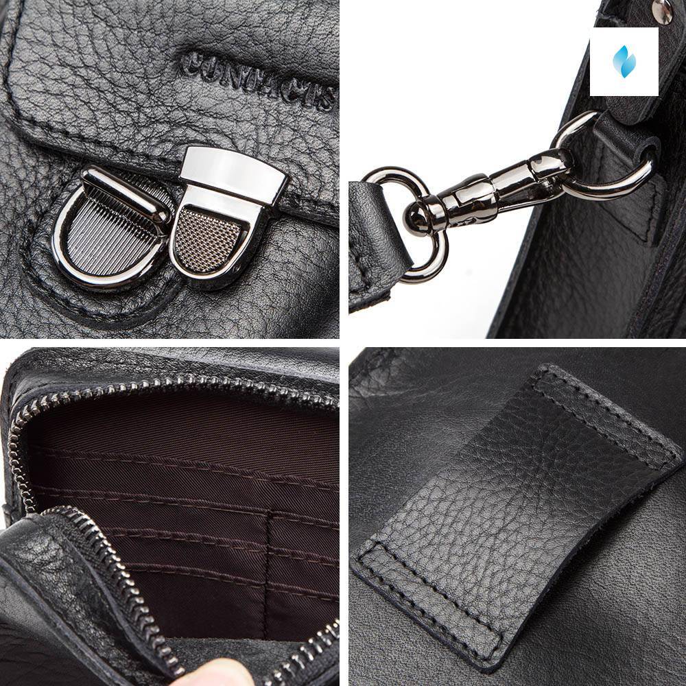 Genuine leather waist bag for men cell phone bags pouch with card ...